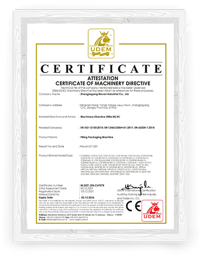 Certificate of Machinery Directive