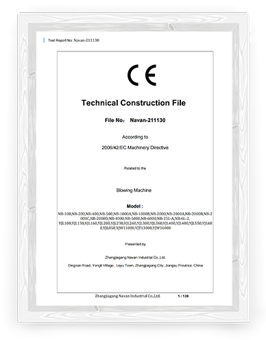 Technical Construction File of Bottle Making Machine